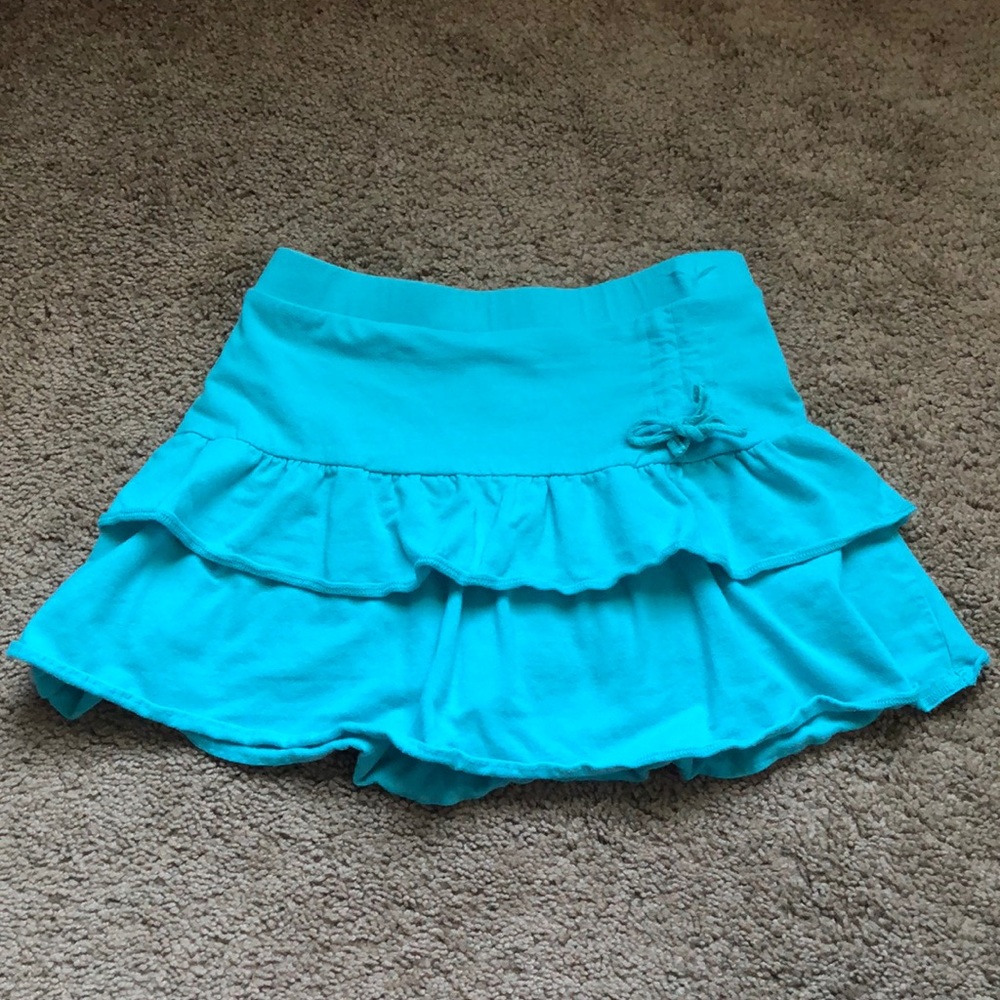 SO Skirt Girls Size 8 Blue Ruffled Shorts Underneath Skort
